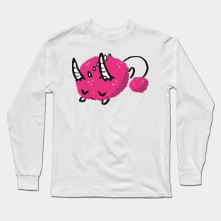 Sleepy Fuzzy Doodle Monster Long Sleeve T-Shirt